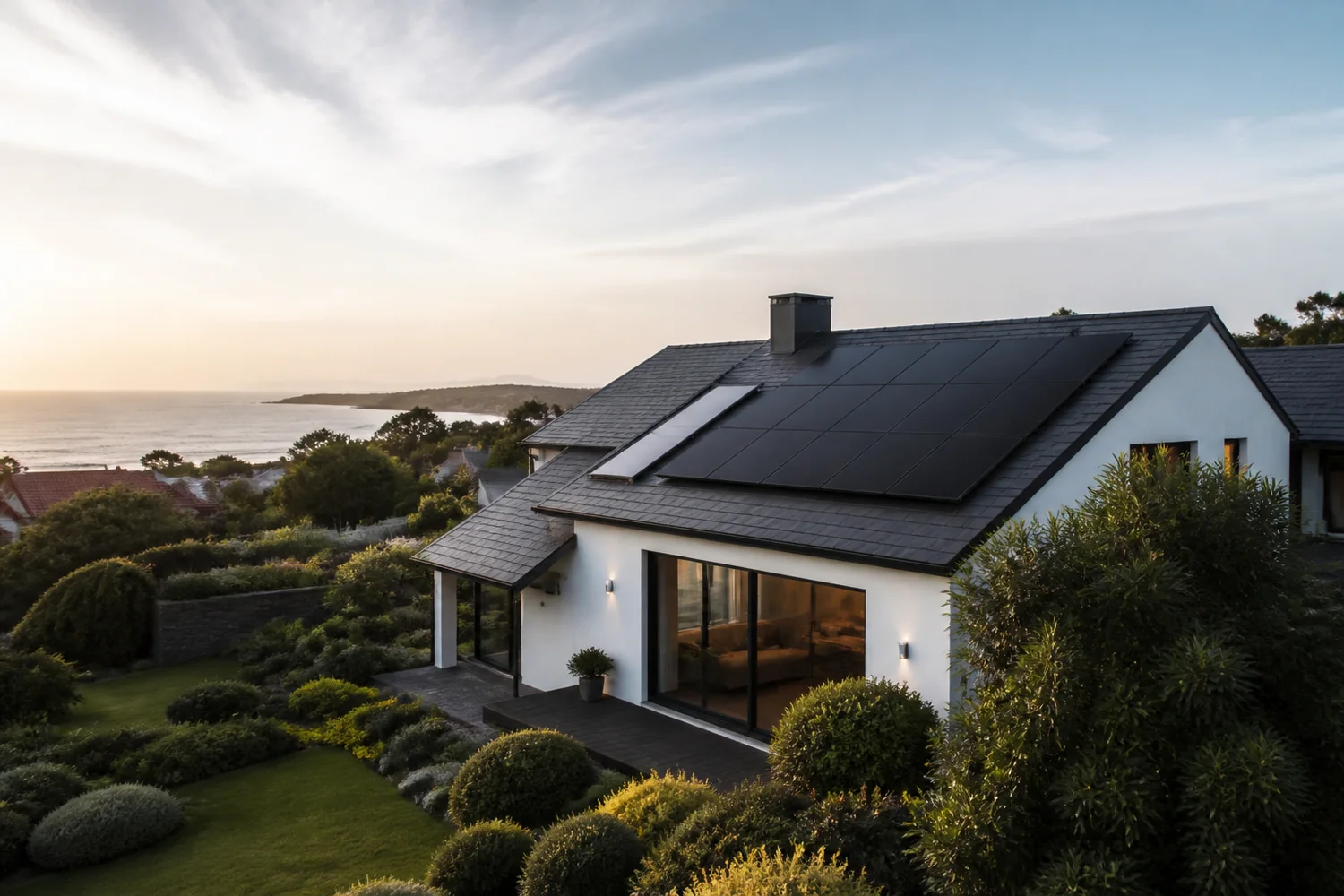 Maison contemporaine de Nouvelle-Aquitaine équipée de panneaux solaires